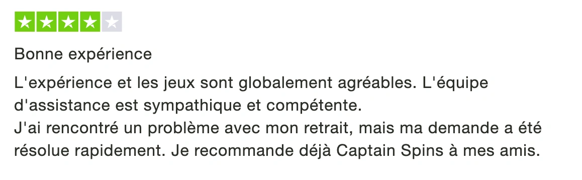 réponse du capitaine spins