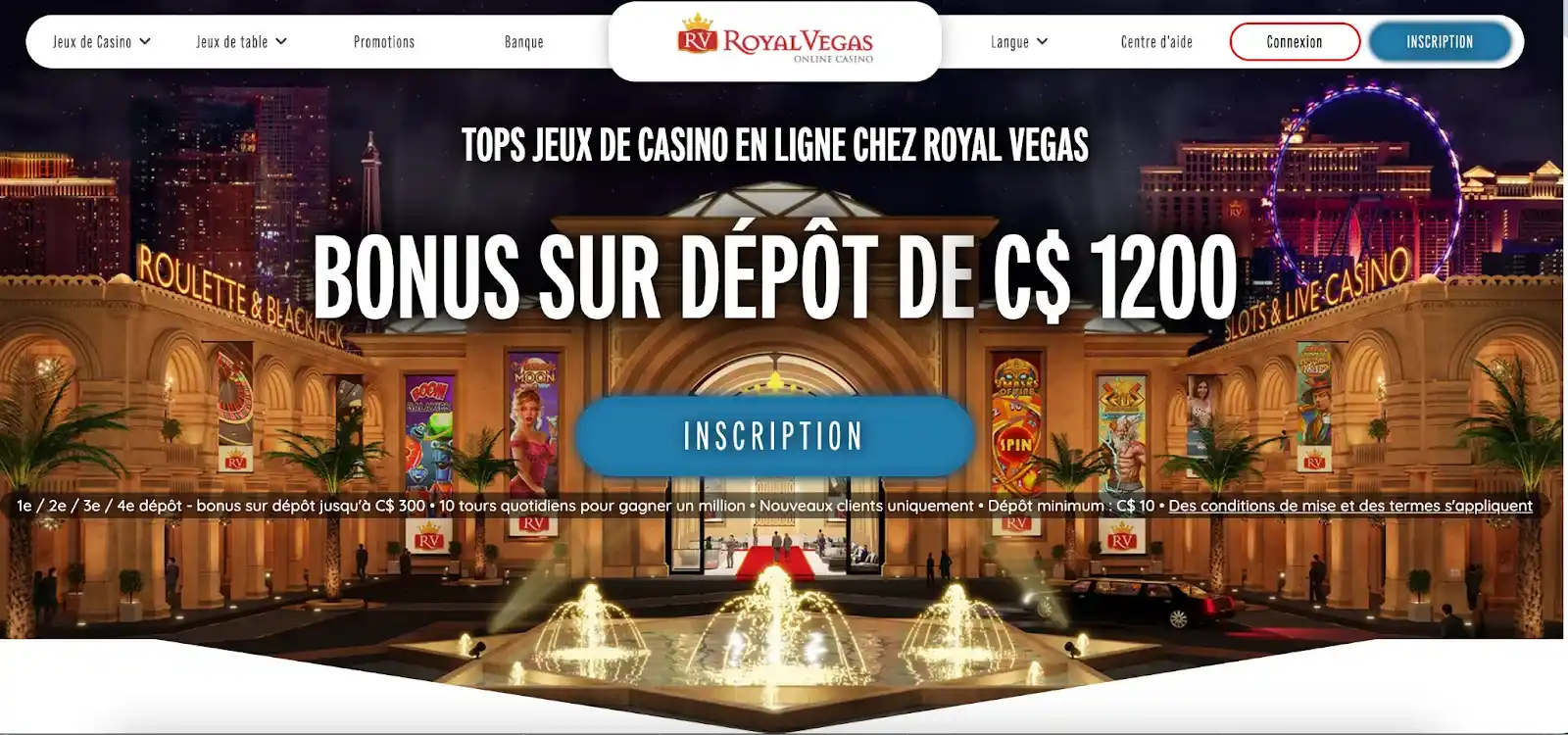 royal vegas casino main page