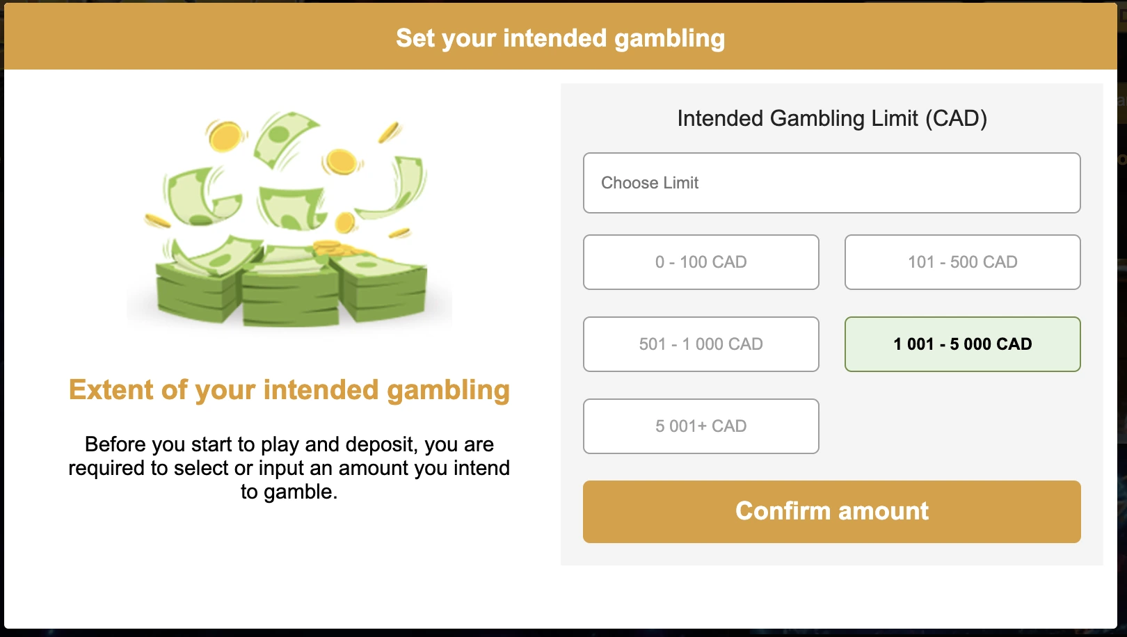 videoslots casino limites