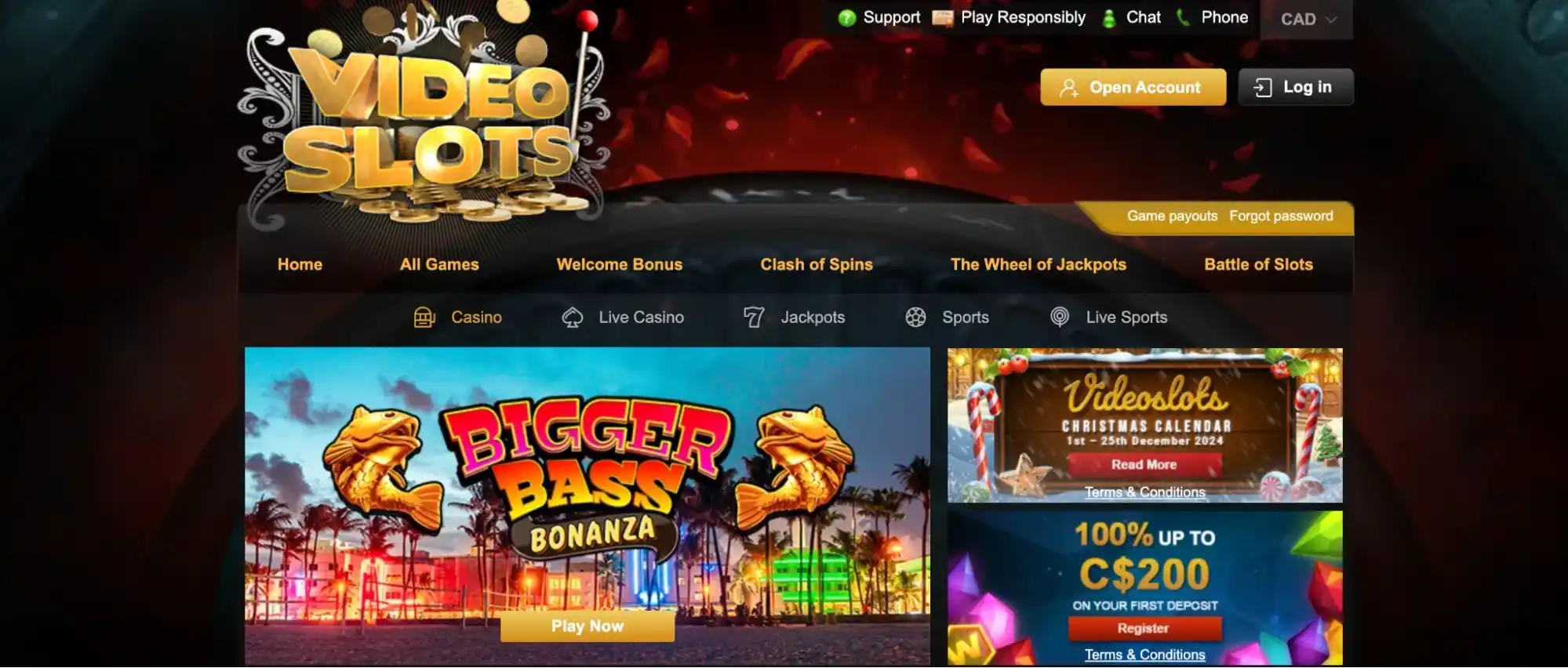 videoslots casino page principale