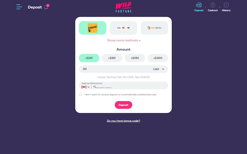 wildfortune-casino-deposit