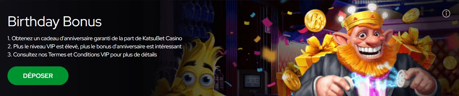 katsubet casino bonus danniversaire