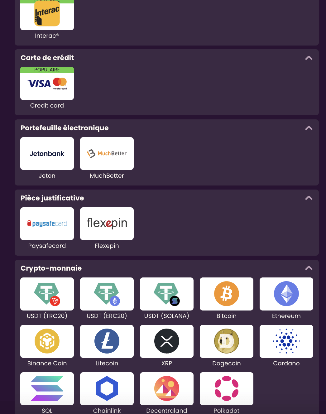 bizzo casino paiements