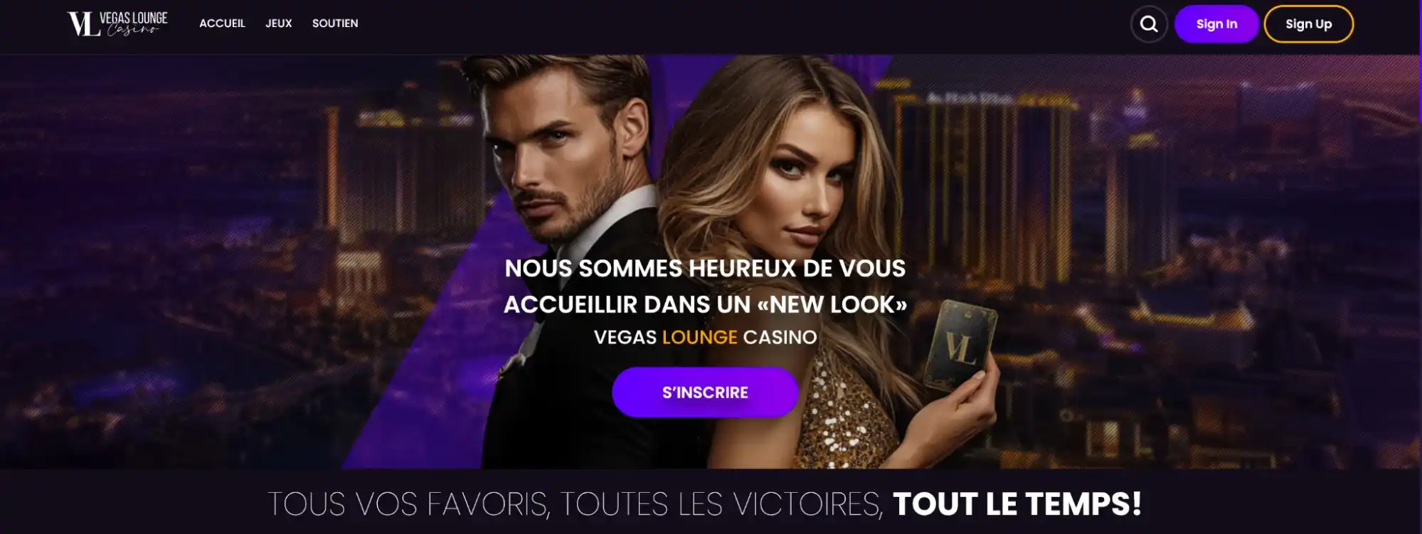 vegas lounge casino page principale