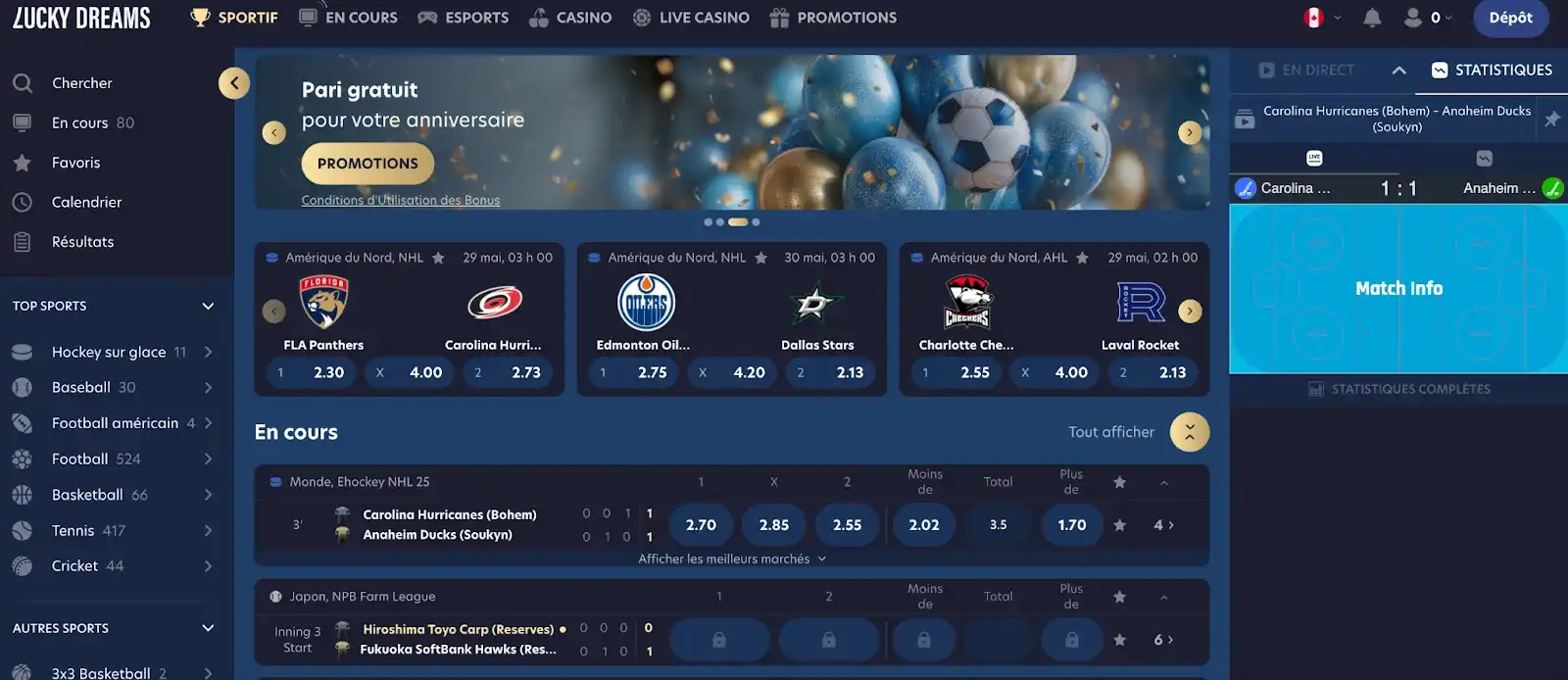 lucky dreams casino sport