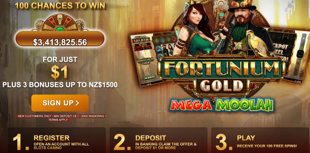 bonus de dépôt de 1 $