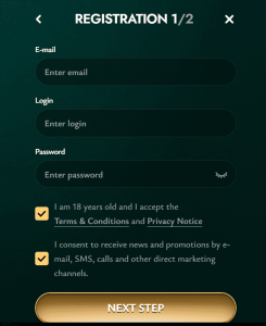 Inscription dans Cashed Casino
