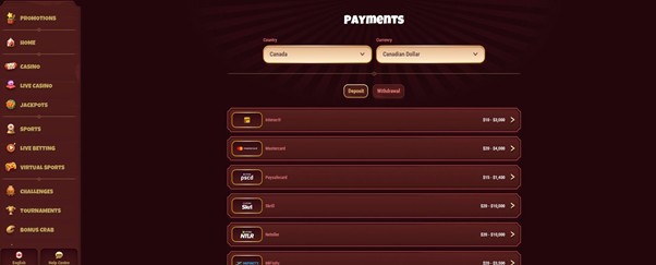 Magius Casino Payments