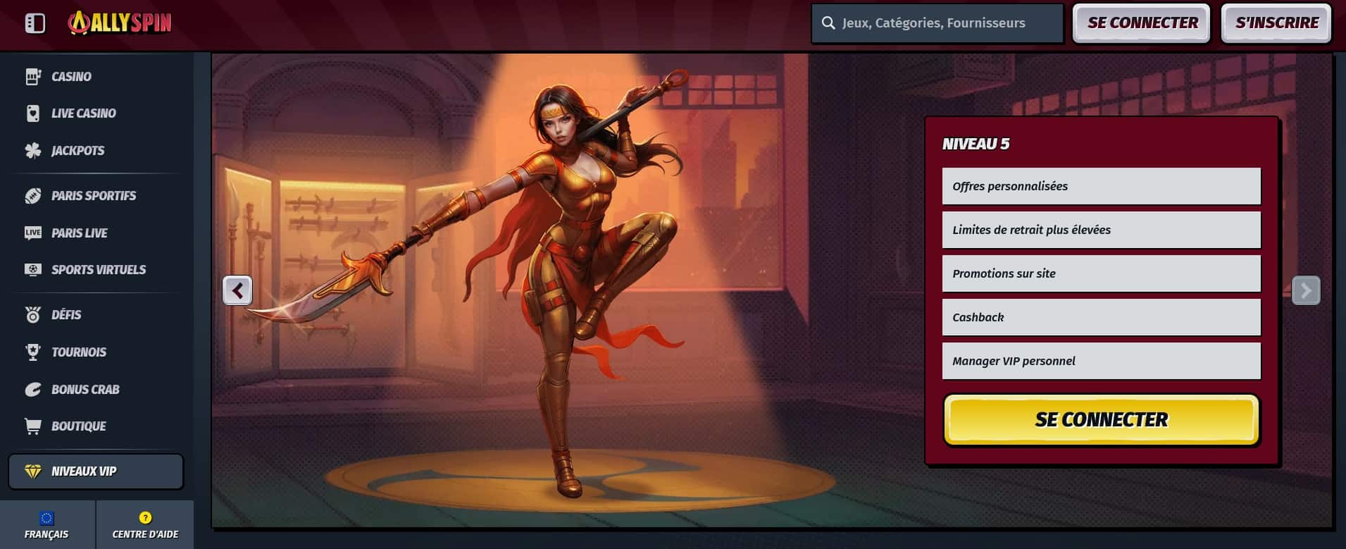 allyspin casino main page