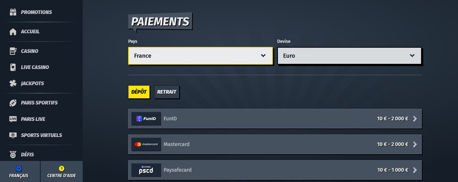 allyspin casino payments
