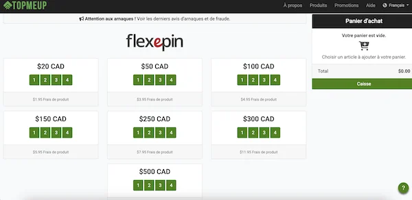 flexepin casinos avec topmeup