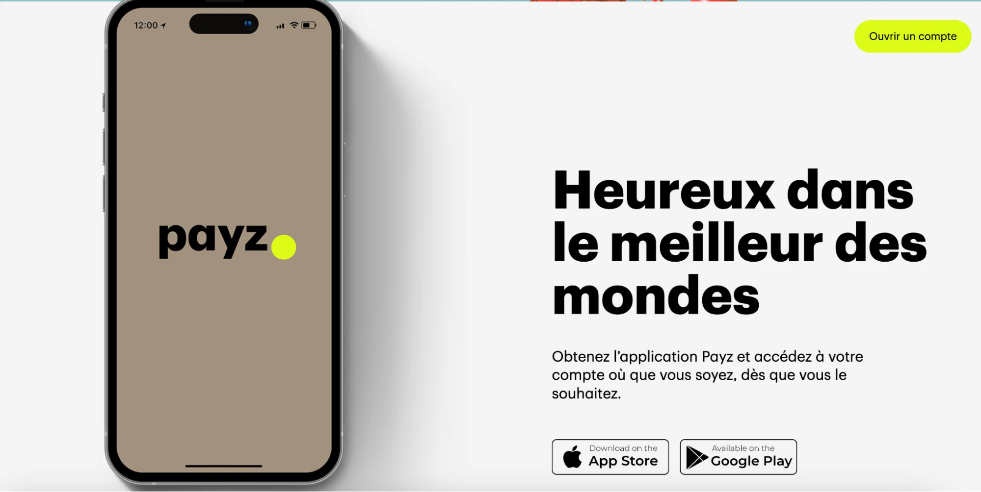 payz page principale