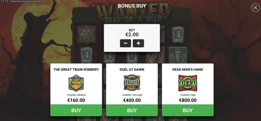 wanted dead or a wild bonus buy