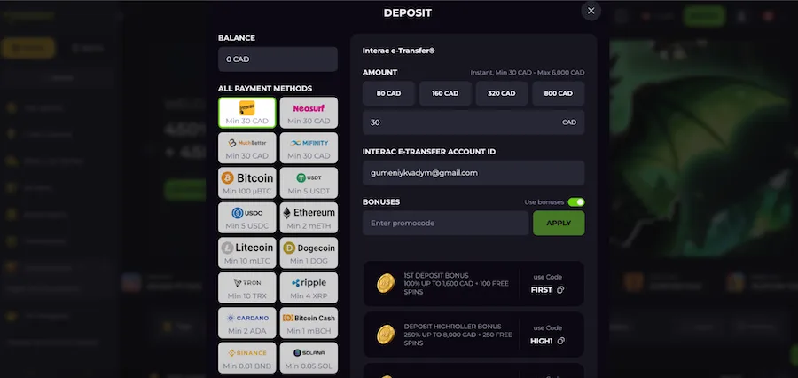 drakaris casino paiment