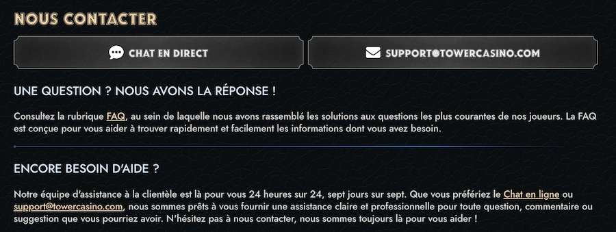 tower casino contact
