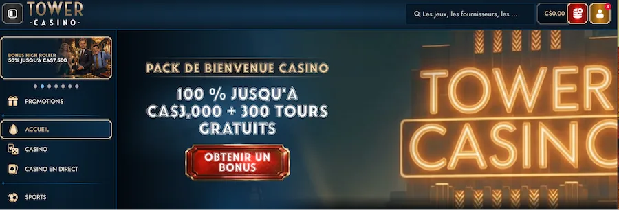 tower casino en ligne canada